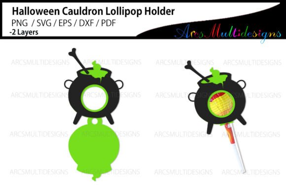 Bubbling Halloween Lollipop Holder Cauldron
