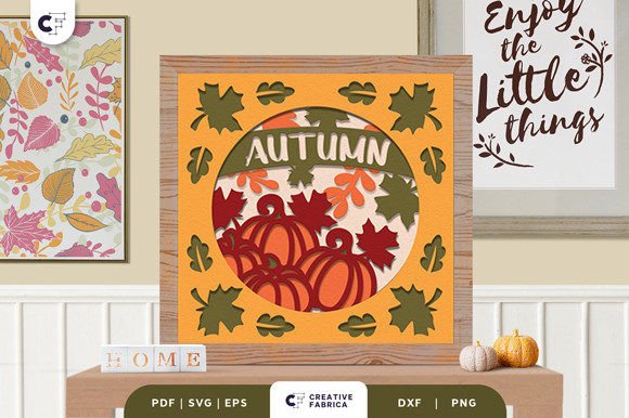 Harvest Pumpkin Fall Shadow Box Welcome Decor