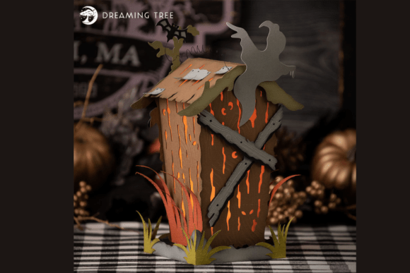 Haunted Outhouse Halloween Paper Craft