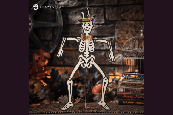 Jolly Jointed Halloween Paper Craft Skeleton