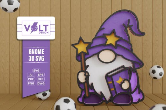 Magician Halloween Gnome SVG Multilayered Cut
