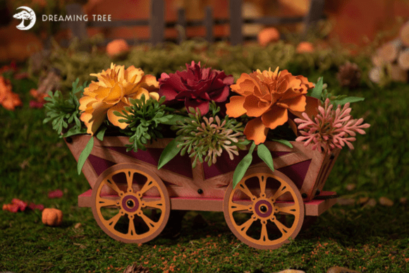 Marigold Wagon Autumn SVG Centerpiece