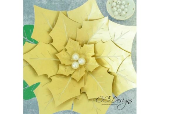 Merry Poinsettia Giant Flower SVG Template