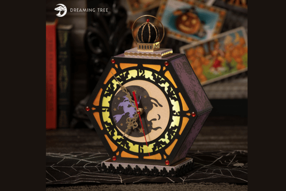 Moonlight Halloween Paper Craft Clock