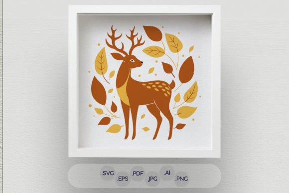 Deer Fall Shadow Box Forest Mandala