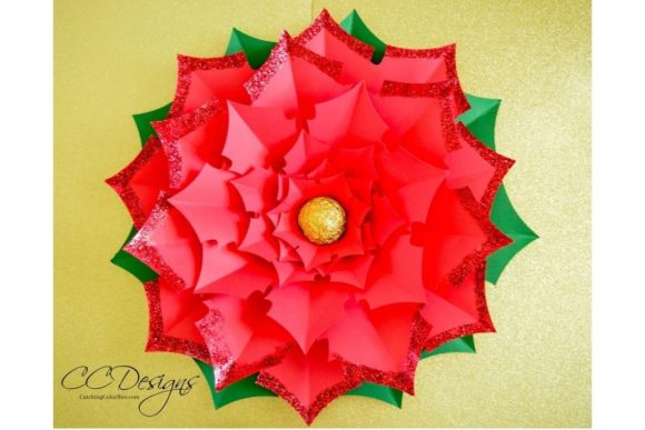 Noel Poinsettia Giant Flower SVG Template