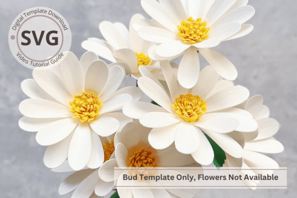 Soft Petal Paper Daisy SVG Bouquet Template