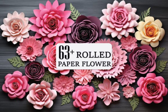 Versatile Paper Flower Bundle Template Set