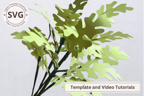 Dusty Miller Fall Leaves SVG Template