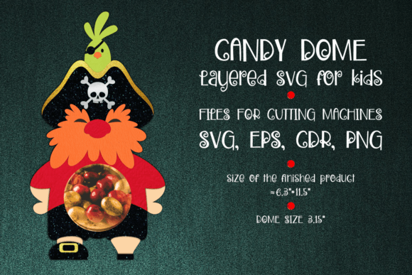Pirate Halloween Candy Dome Craft Template