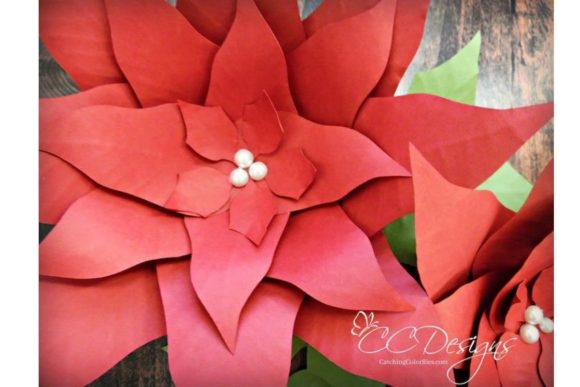 Christmas Poinsettia Giant Flower SVG Set