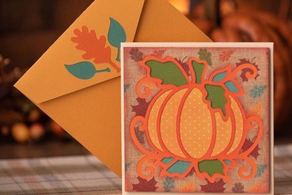 Pumpkin Fall Card With Vine Details