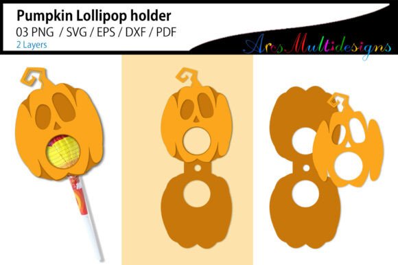 Spooky Pumpkin Fall Lollipop Holder Template