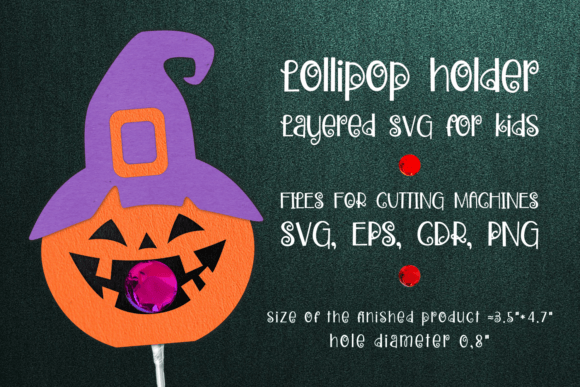 Pumpkin Halloween Lollipop Holder Witch