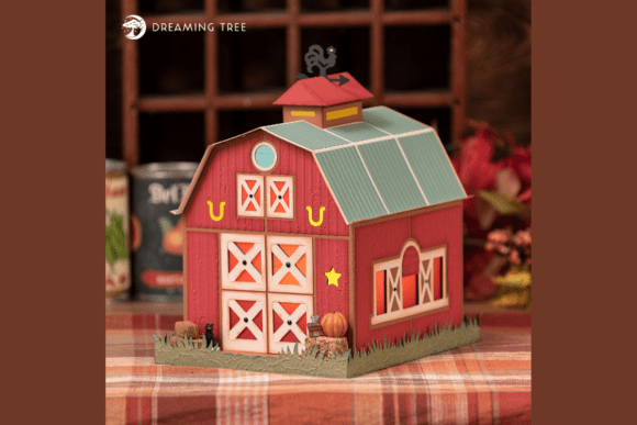 Red Barn Fall SVG Country Model