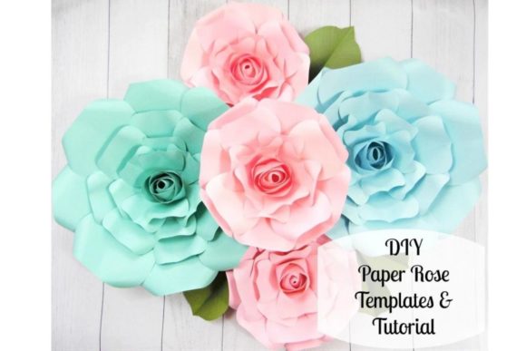 Regina Rose Giant Flower SVG Template Pair