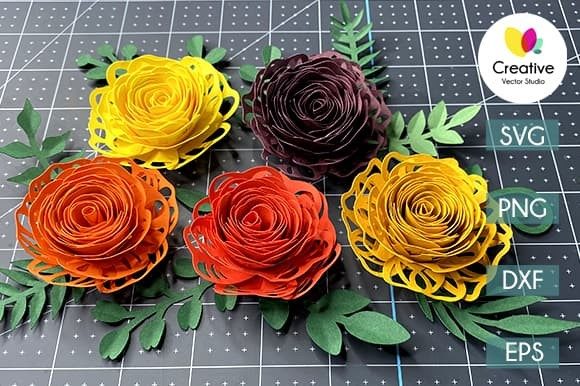 Rolled Blooms Paper Flower Bundle Set