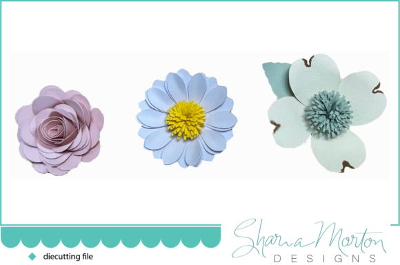 Rose Garden Paper Daisy SVG Floral Trio