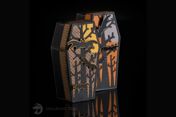 Spooky Coffin Halloween Paper Craft Card