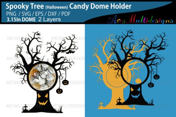 Spooky Tree Halloween Candy Dome Holder