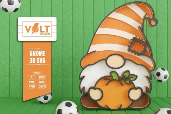 Pumpkin Hug Halloween Gnome SVG Layered Cut