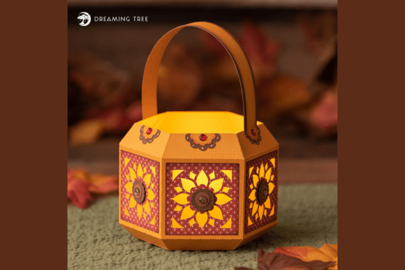 Sunflower Fall SVG Tea Light Lantern
