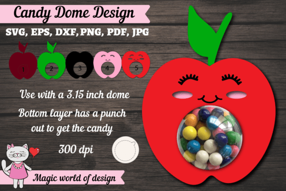 Teacher Apple Halloween Candy Dome Gift