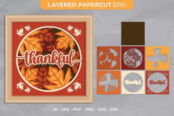 Thankful Fall Shadow Box Harvest Scene