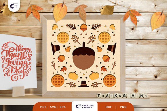 Thankful Acorn Svg Shadow Frame