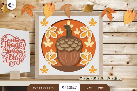 Thanksgiving Acorn Svg Shadow Box