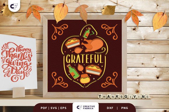 Thanksgiving Feast Acorn Svg Papercut