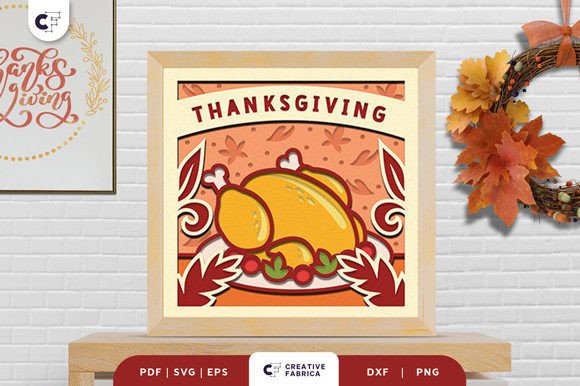 Harvest Feast Turkey Shadow Box Glow