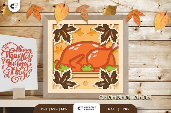 Dinner Table Turkey Shadow Box Ornament