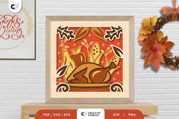 Square Turkey Shadow Box Wall Display