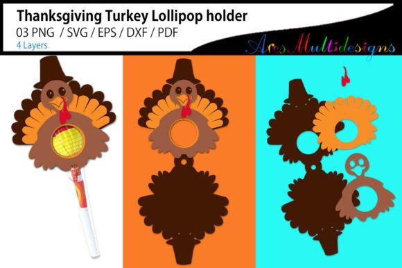 Turkey Fall Lollipop Holder For Thanksgiving