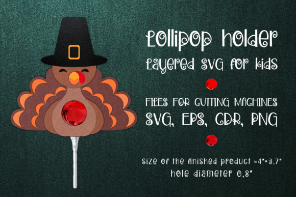 Turkey Fall Lollipop Holder For Thanksgiving