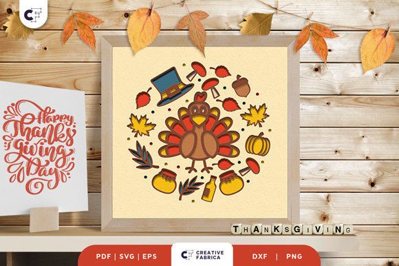 Harvest Foods Turkey Shadow Box Display