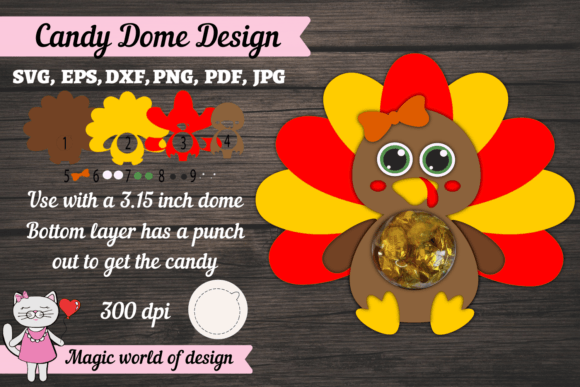 Thanksgiving Turkey Fall Candy Dome SVG Project