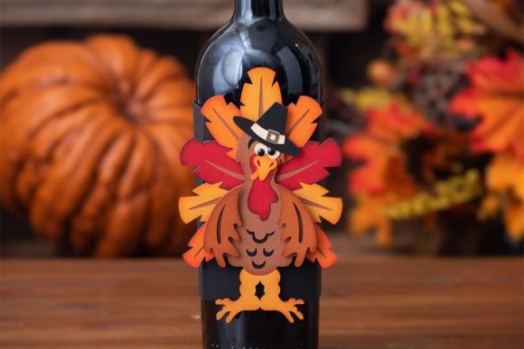 Tipsy Bottle Turkey SVG Wrapper