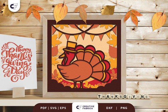 Pilgrim Foliage Turkey Shadow Box Keepsake