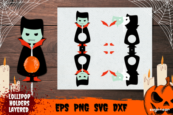 Vampire Halloween Lollipop Holder Favor