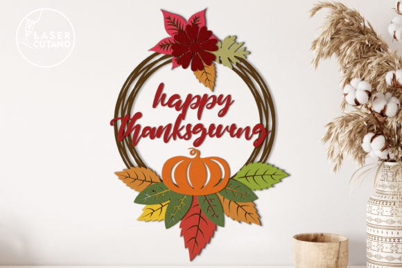 Thanksgiving Fall Wreath SVG Layout
