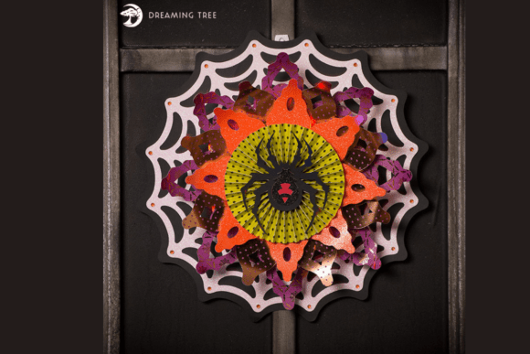 Widow's Web Halloween Paper Craft Wreath