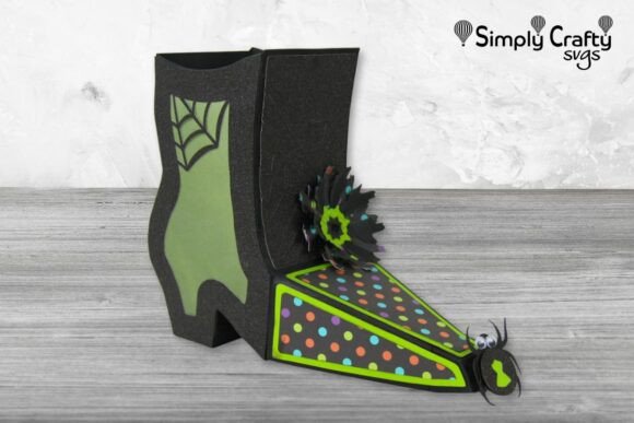 Witch Boot Halloween Paper Craft Lantern