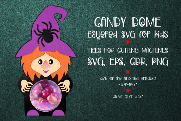Candy Dome Witch Svg Paper Craft