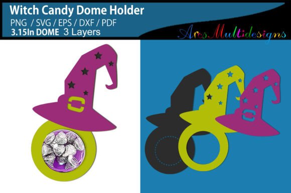 Witch Holder Halloween Candy Dome Design