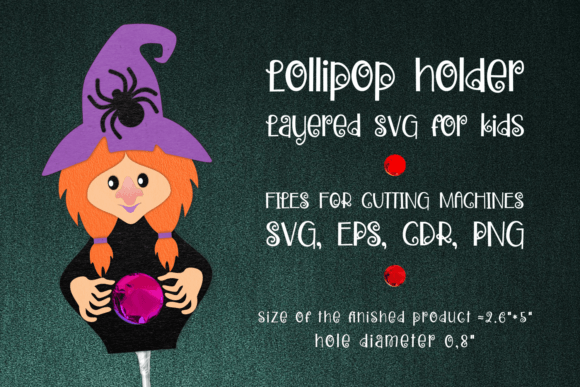 Witchy Halloween Lollipop Holder With Spider