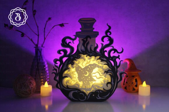 Magic Bottle Witch Svg Shadow Box
