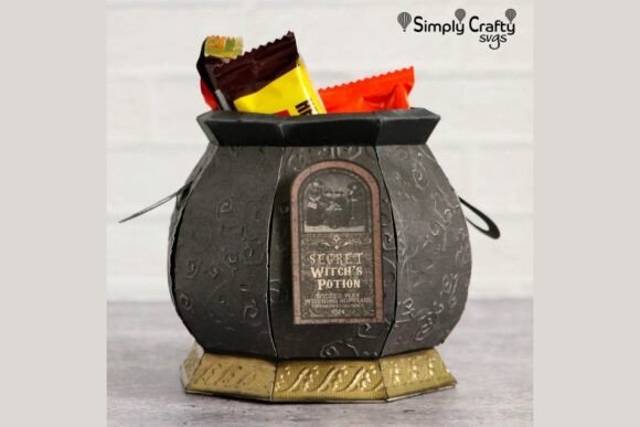 Witch’s Cauldron Halloween Svg Treat Box