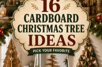 Cover for 16 cardboard Christmas tree ideas featuring varied corrugated, folded, functional, and sculptural tree projects.